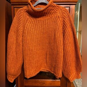 POL Vibrant Orange Cowl Neck Sweater NWOT